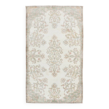 6x11 Beige & Cream Oriental Floral Pattern Vintage Rug, 189x329Cm