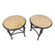 French Empire style marble and bronze side tables, 1950s
