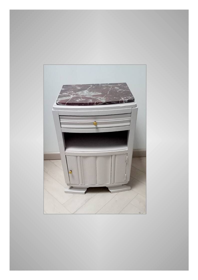 Art Deco bedside table with marble