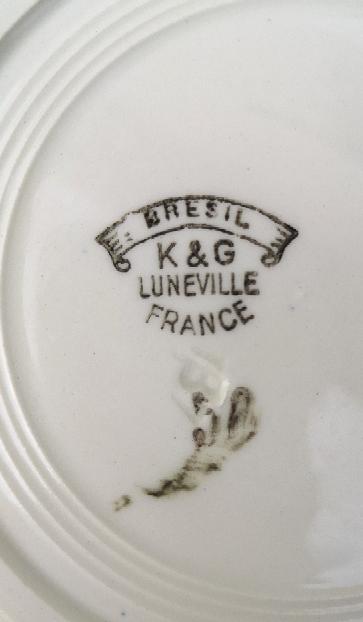 Set of 6 old hollow plates Lunéville