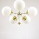 Mid-century Modern Italian Brass and Opaline Sputnik Chandelier