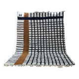 Beni Ouarain Berber wool rug, modern design with black and white checks