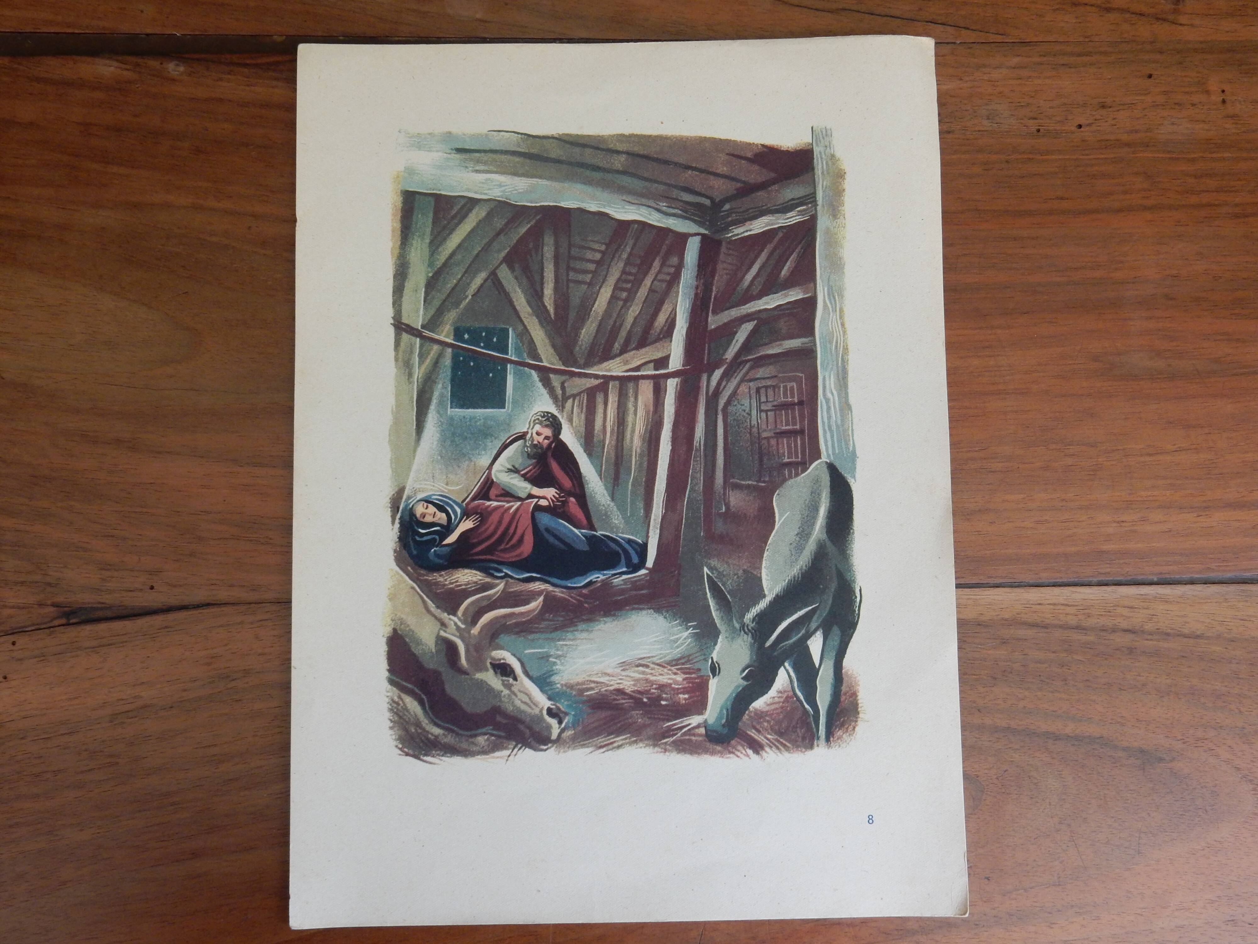 Illustration of the nativity Waiting for the birth of Jesus