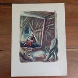 Illustration of the nativity Waiting for the birth of Jesus