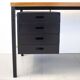 Bureau hollandais en teck et acier noir des années 1960