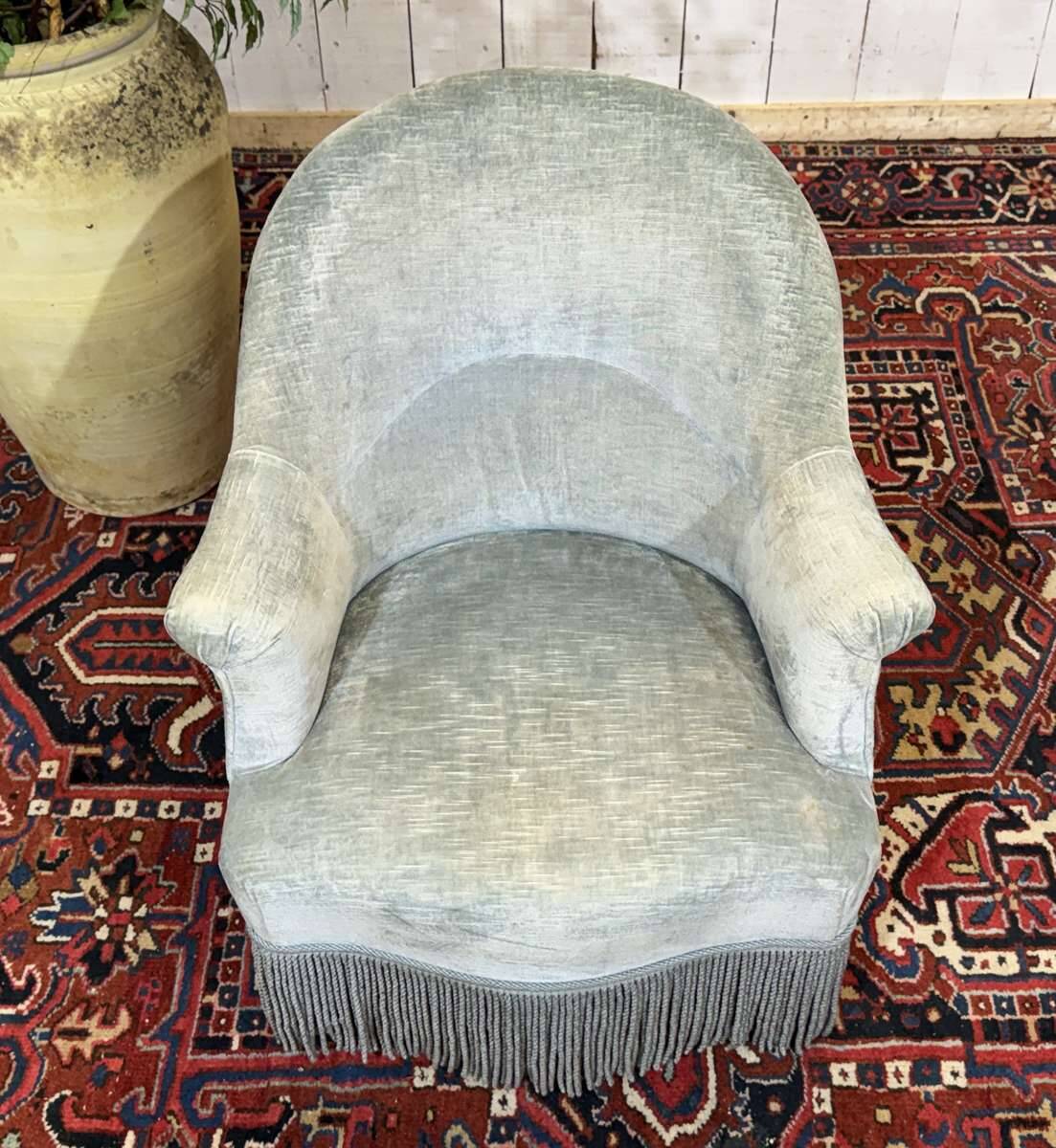 Napoleon III toad armchair, late 19th century.