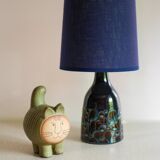 Mid-century modern pottery table lamp with candy glazing from Söholm, Denmark, 1960s
