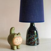 Mid-century modern pottery table lamp with candy glazing from Söholm, Denmark, 1960s