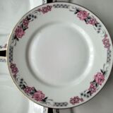 Set de 5 assiettes à dessert anciennes en porcelaine  Art Déco