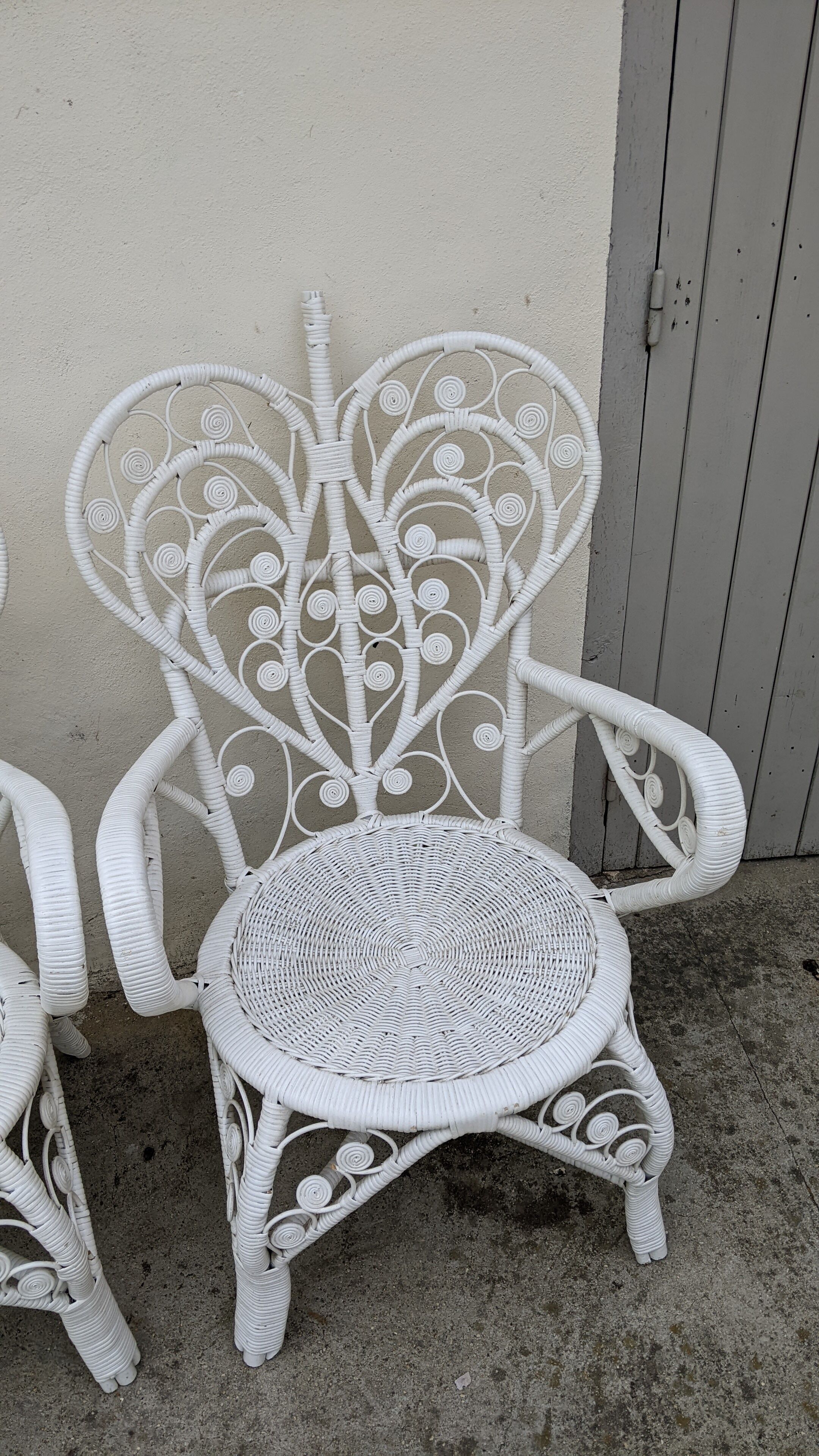 Peacock rattan armchairs