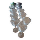 11 stemmed glasses cut glass