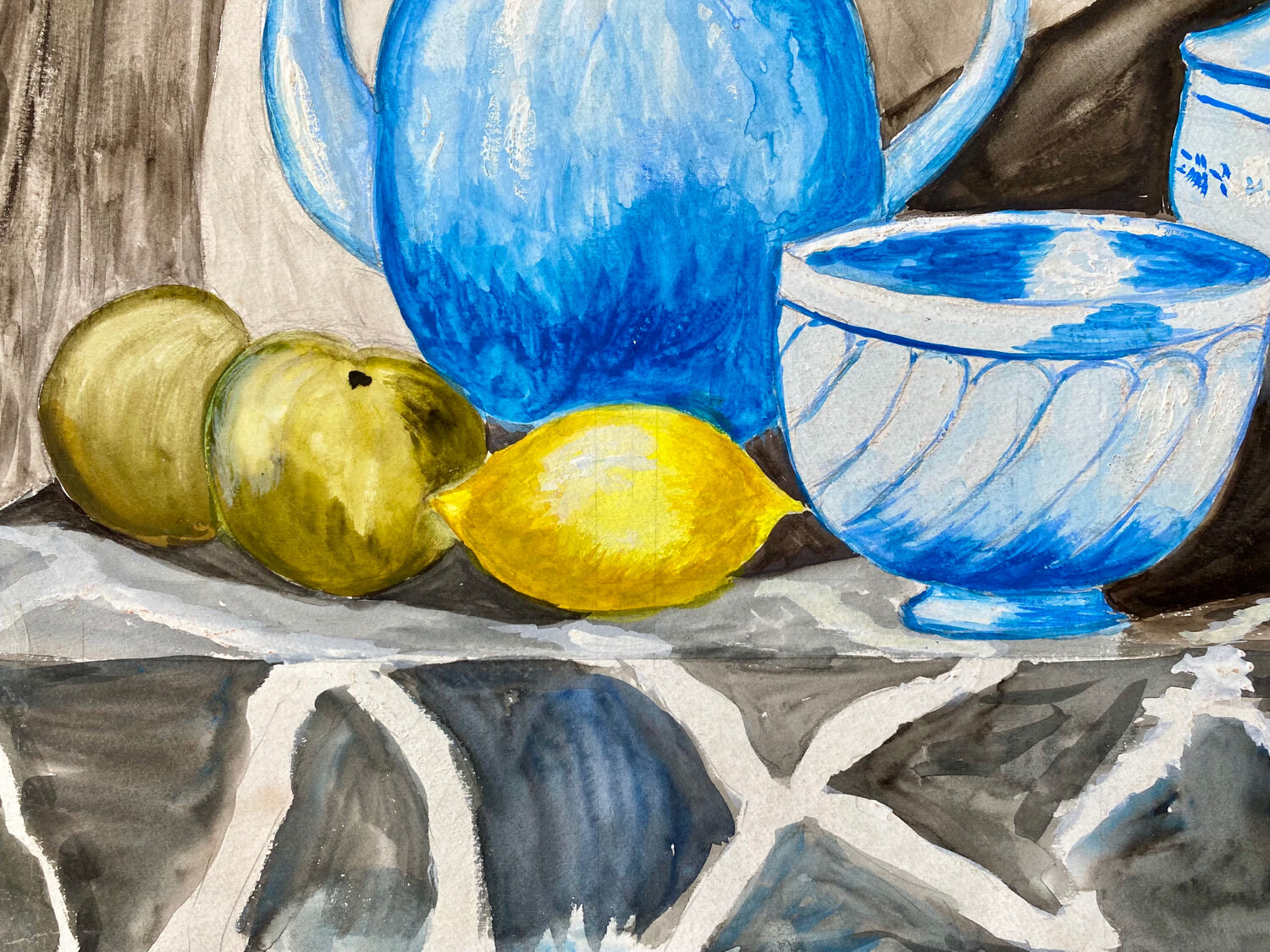 Dessin aquarelle nature morte