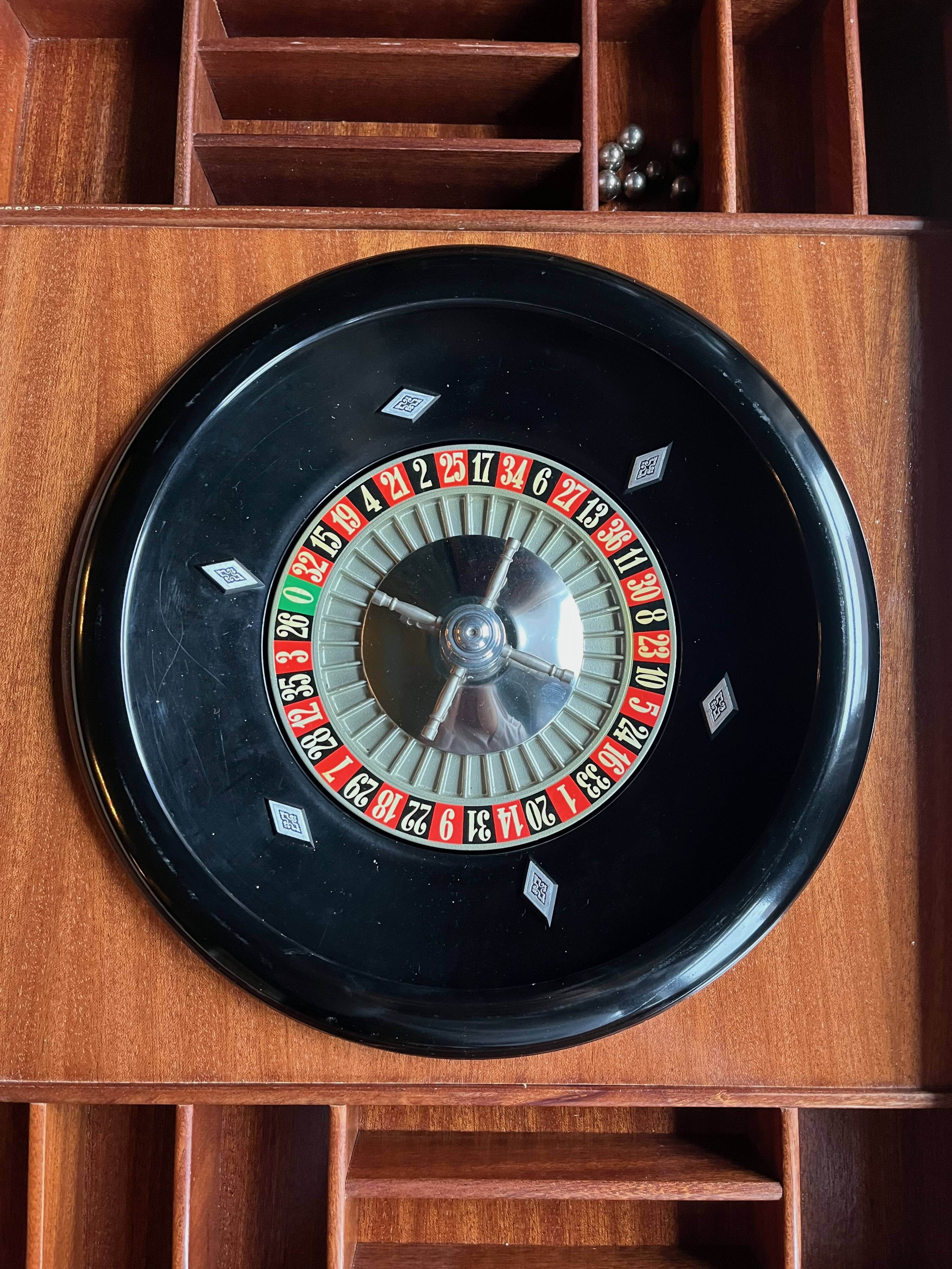 Mid-Century Italian Marquetry Multi-Game Table in Walnut & Mahogany, c. 196