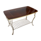 Table basse vintage en bois laqué et métal doré
