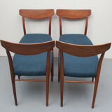 Set of 4 chairs in teak, Herkskröter for Lübke