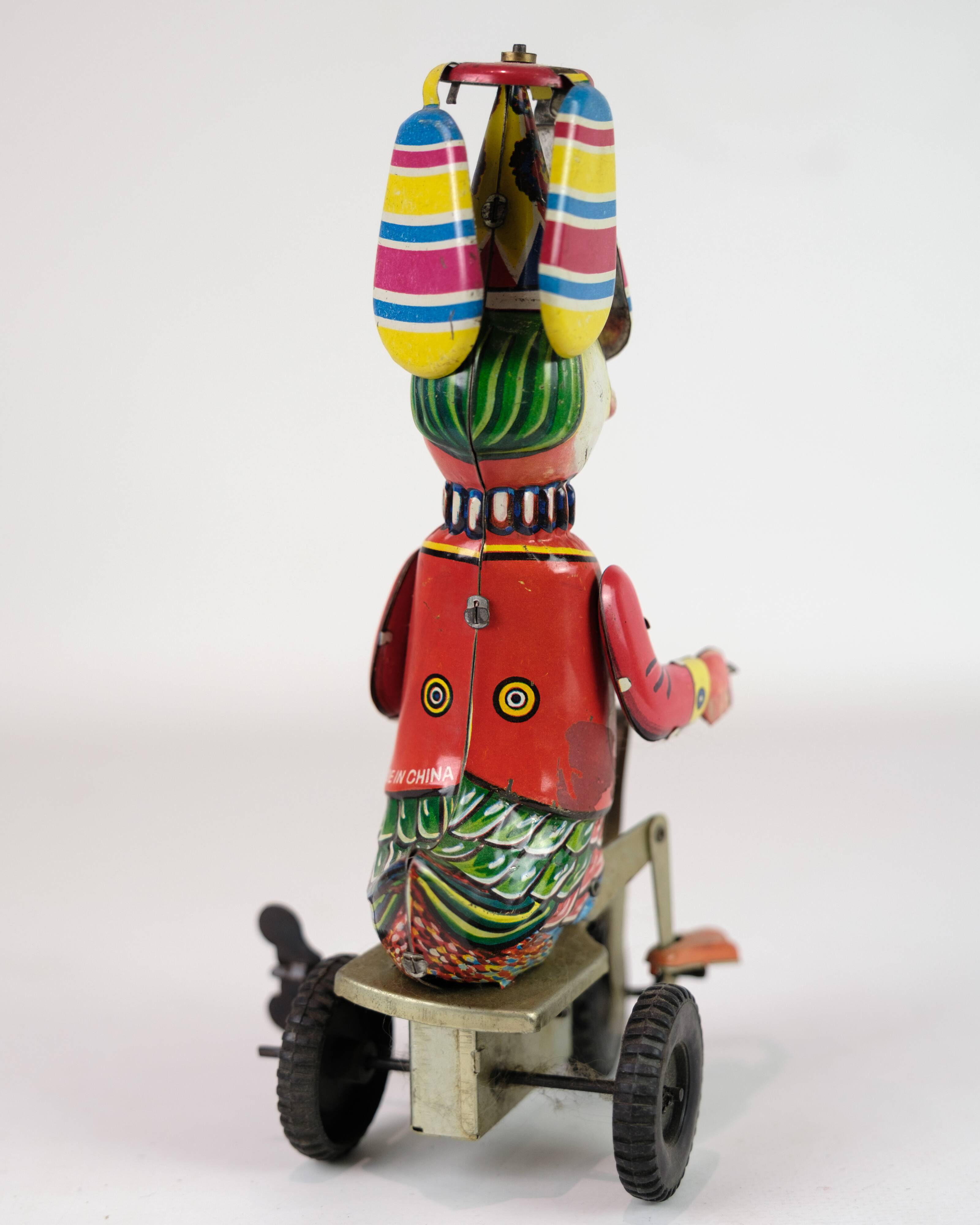 Circus Duck On Tricycle, Tin Toy Made By Schylling From China 1920s