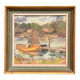Original Swedish Oil On Panel – “Dock” By Dal‑Edvin – Signed – Vintage & Framed – 31 × 30 Cm (12.2" × 11.8")