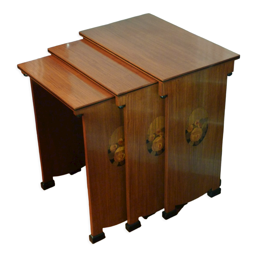 Ensemble de trois tables gigognes Art Déco, années 20/30 | Selency