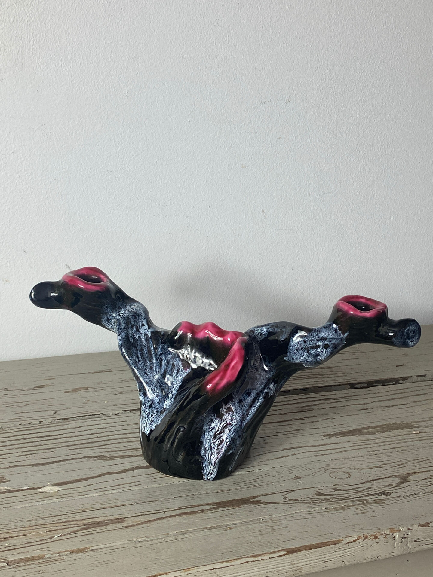 Double ceramic candlestick Vallauris