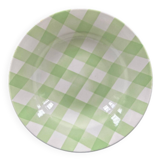 Assiette à carreaux vert pâle