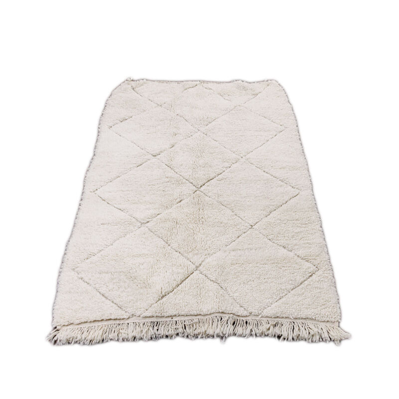 Berber carpet wool White 125x190 cm