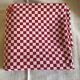 Long vintage red and white country tablecloth