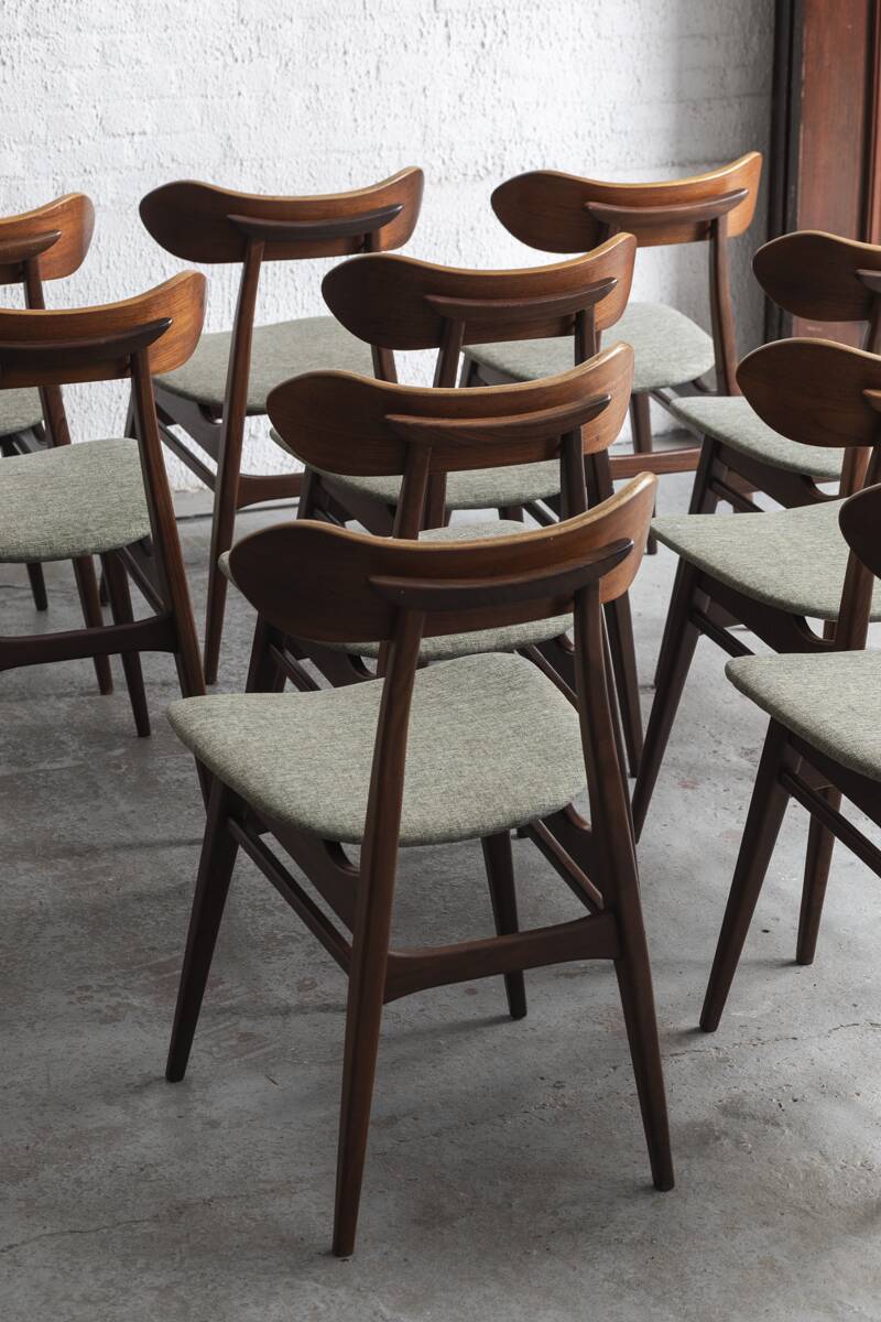 Set of 10 dining chairs 'Kastrup' by Louis van Teeffelen, Dutch design, 1960s