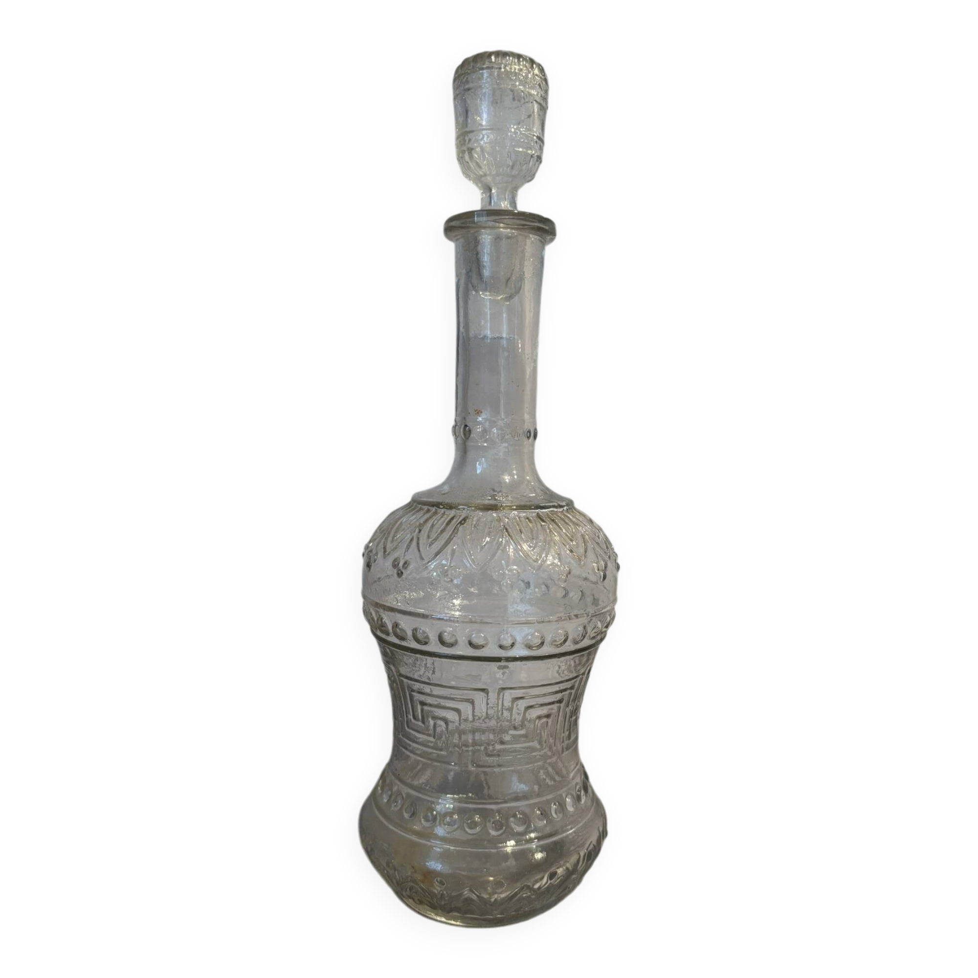 Antique glass bottle with stopper – vintage glassware