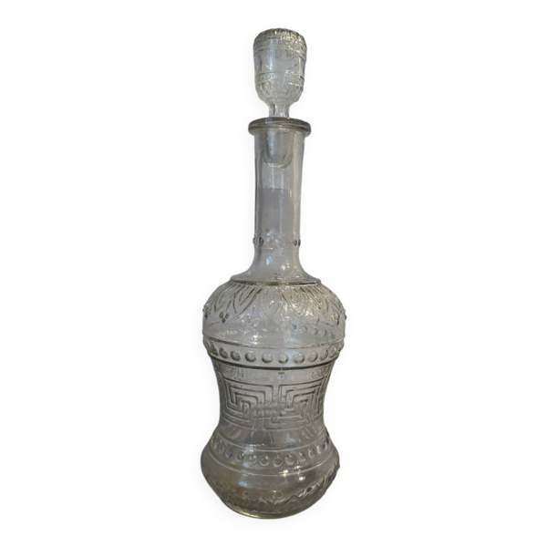 Flacon ancien en verre avec bouchon – verrerie vintage