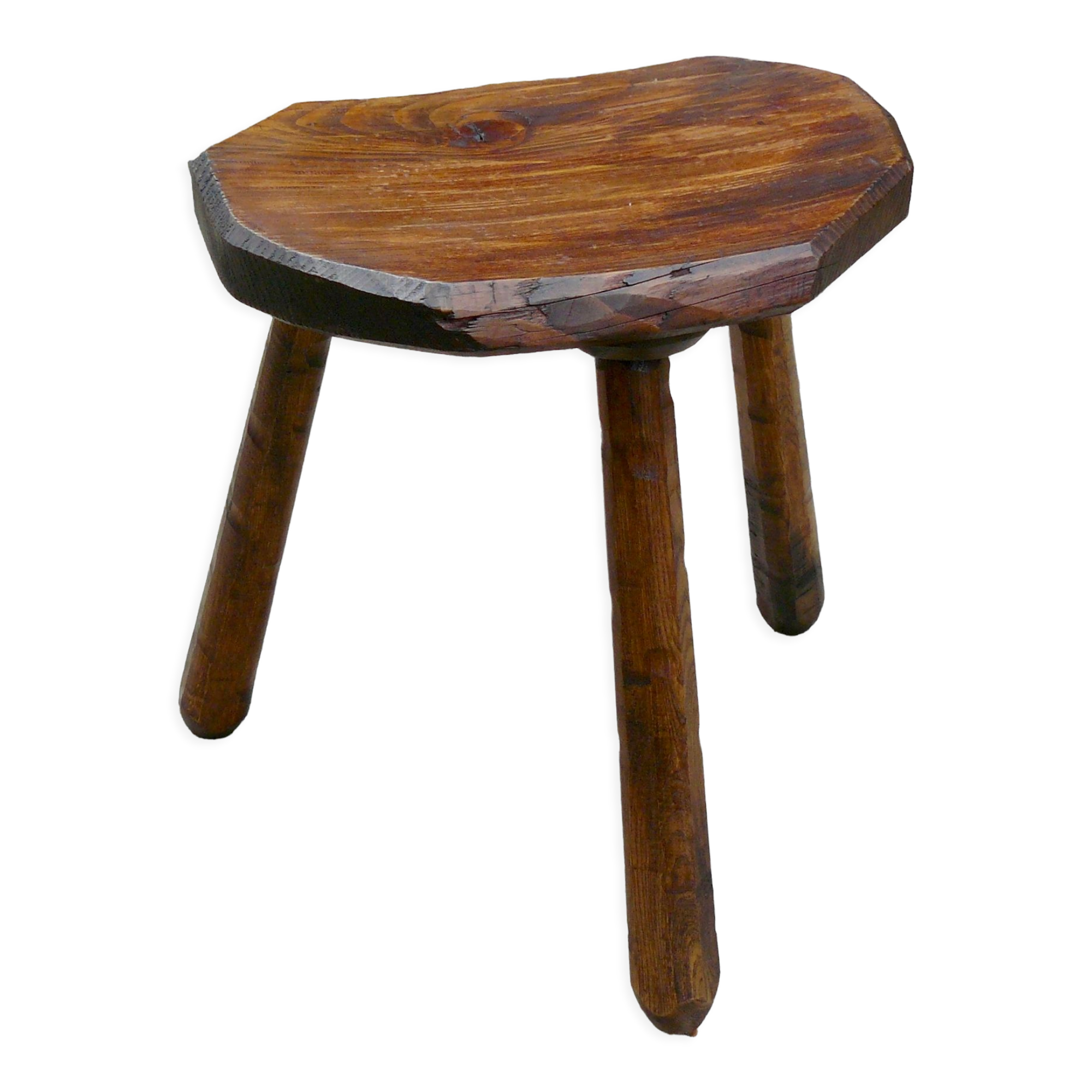 Vintage brutalist tripod stool 1960s