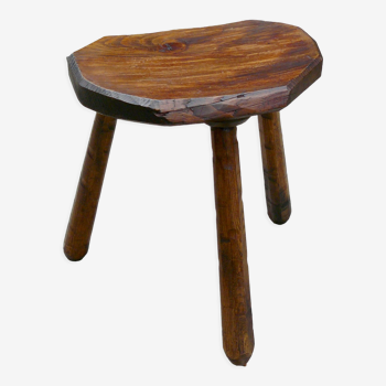 Tabouret tripode brutaliste vintage 1960