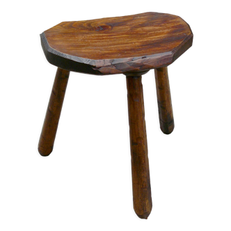 Vintage brutalist tripod stool 1960s