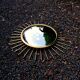 Mid-century 60s Gold Brass Witch Eye Sunburst Mirror