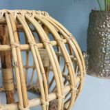 Pouf, jardinière, tabouret ou table d'appoint en rotin vintage des années 1960 par Dirk van Sliedrecht