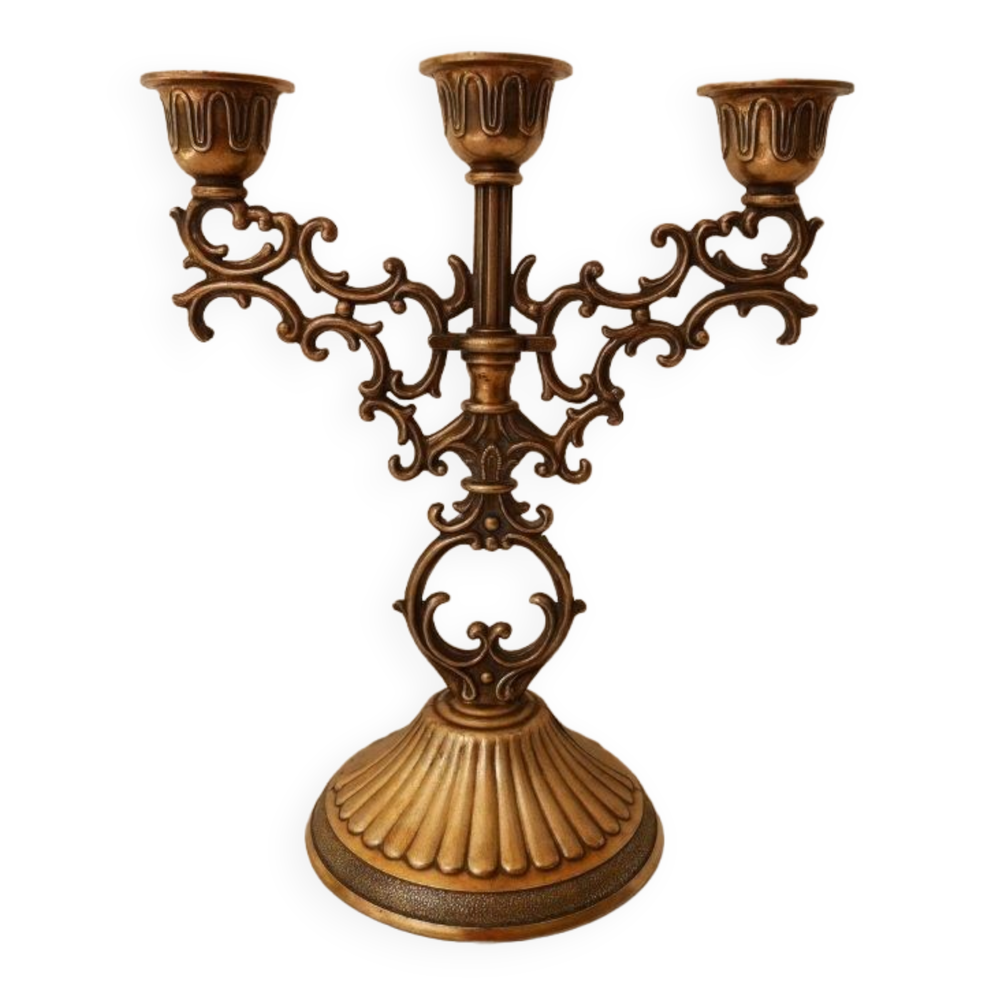 Candlestick 3 arms in brass