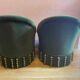 Pair of toad armchairs, duck green