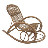 1960s rattan rocking chair