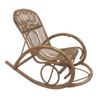 1960s rattan rocking chair