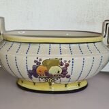 Planter with 2 art deco style slip vases