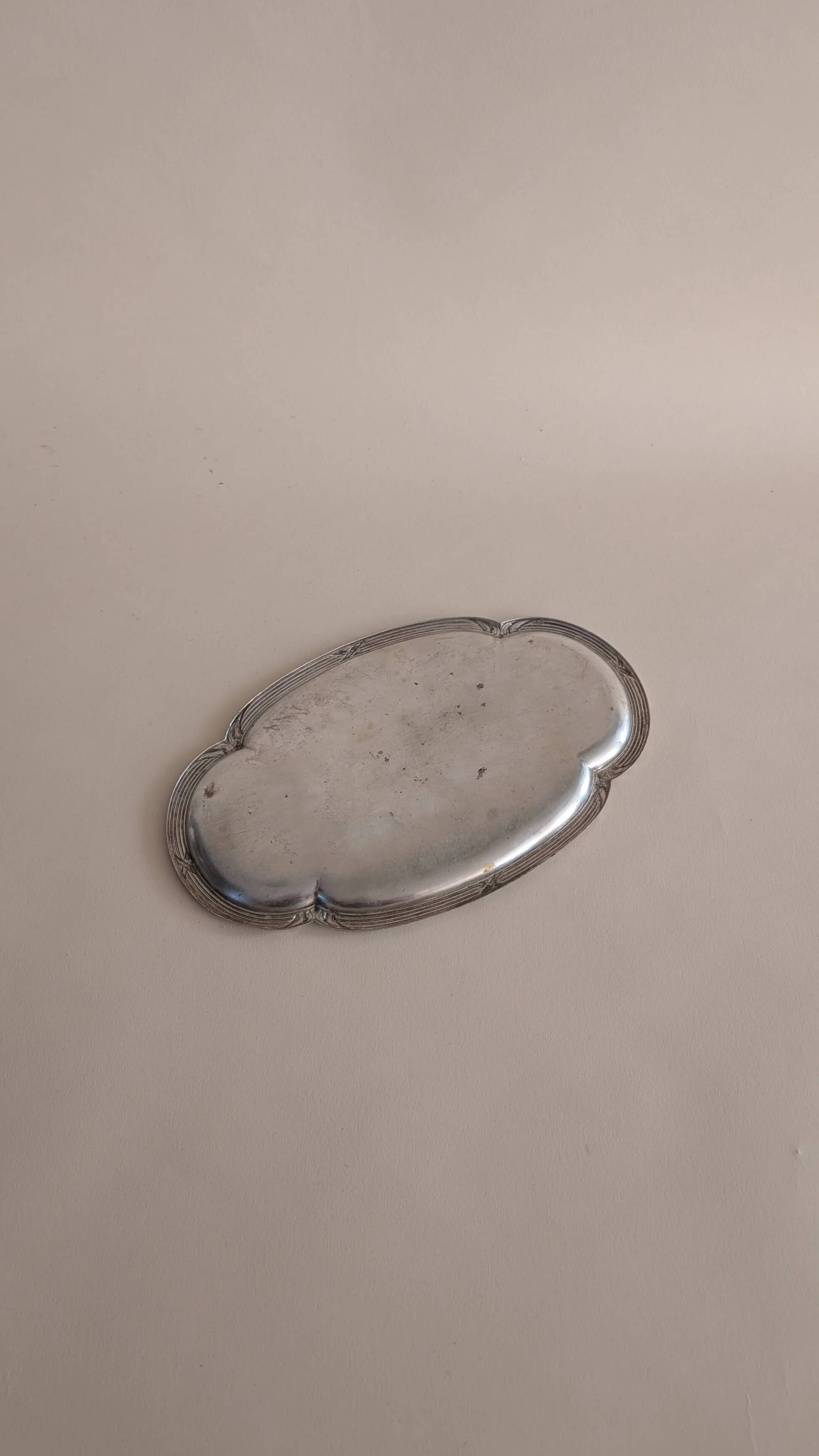Small silver-plated metal dish