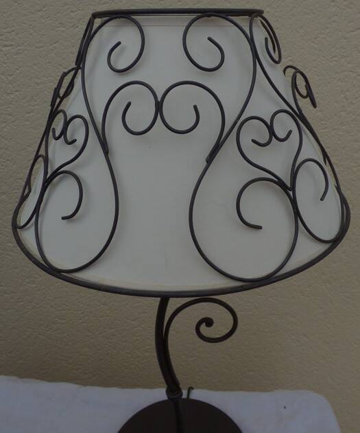 Lamp base and its wrought iron shade