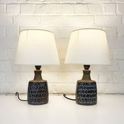 Paire de petites lampes en grès bleu Søholm par Einar Johansen Danemark