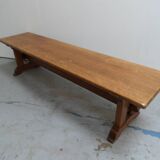 Brutalist oak bench  sidetable
