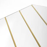 Large, exceptional 1970s brass wall mirror with diagonal mirror strips