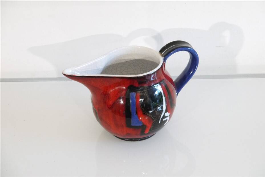 Italian vase with ceramic handle 1960