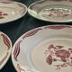 6 Flat plates Fenal Badonviller Liserons pattern