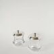 Pair of crystal and silver-plated condiment pots, Saint Hilaire, 1960.