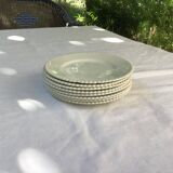 Set of 8 small white plates