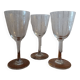 3 antique Baccarat crystal wine glasses - Sévigné engraved model - 1916 catalog