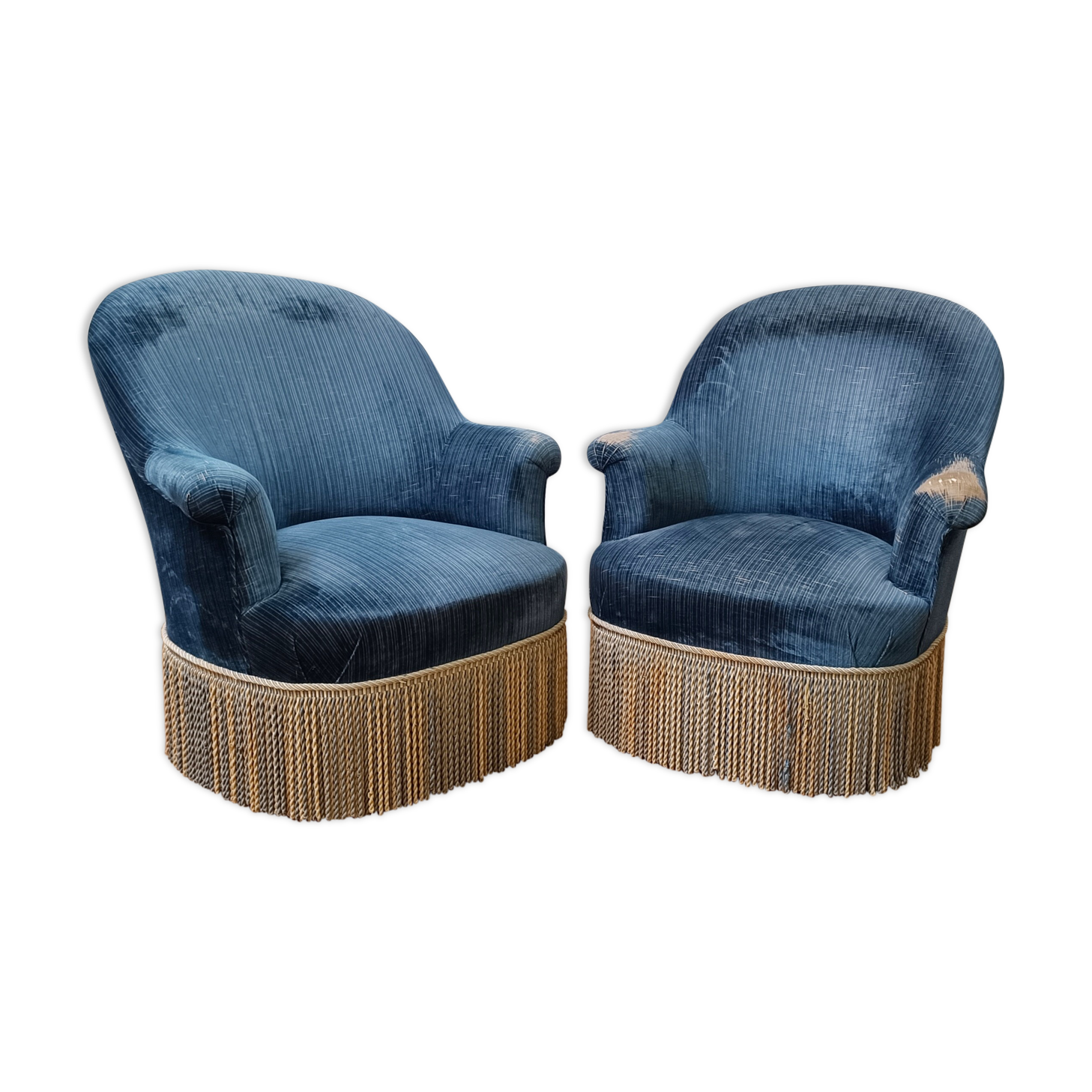 Pair of vintage toad armchairs